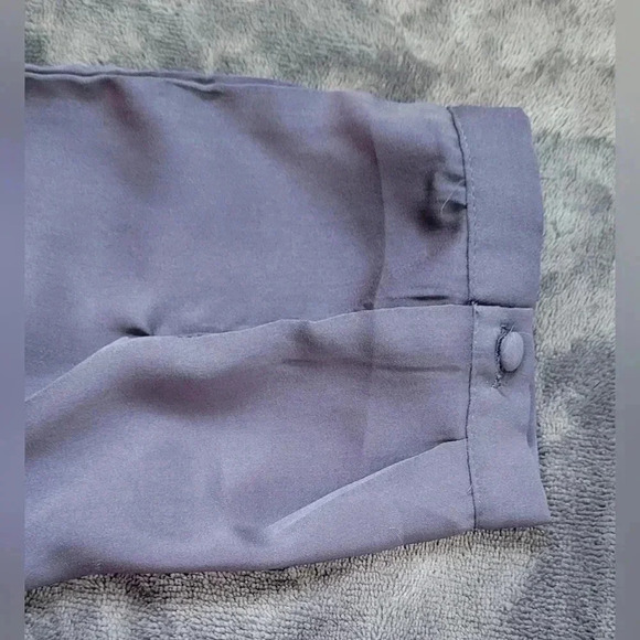 SIZE SMALL Tinley Road Silky Split-Neck Smocked Waist Drawstring Dress, Blue - Picture 2 of 10